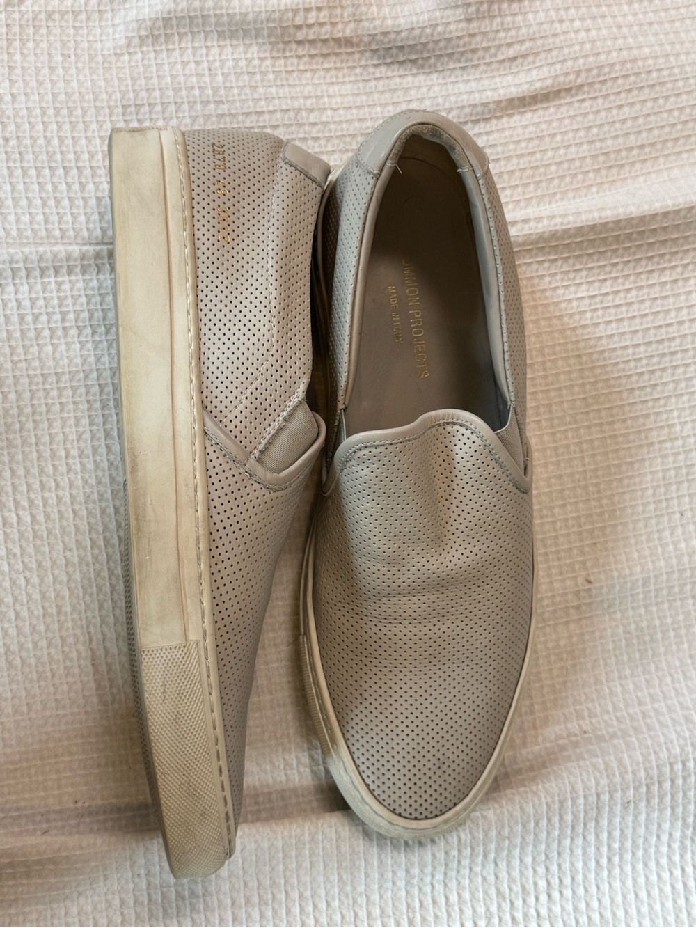 Common Projects made in Italy Men's Perforated Slip-On Sneakers in euro 43